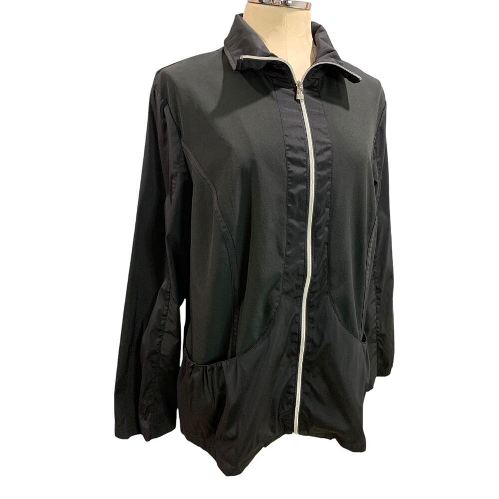 Large (Size 16) Chicos Zenergy Full Zip Track Jacket Black